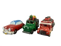 (3) Ceramic Novelty Automobiles