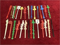30 Vintage Swizzle Sticks