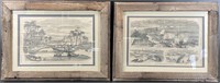 2pc 1862 & 1863 Harper's Weekly Framed Art