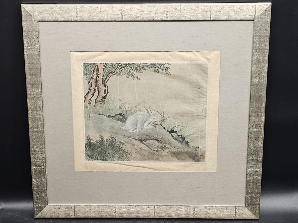 Watercolor Landscape Sketch w/ Rabbit