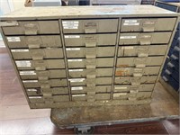 24 Drawer Tool and Supplies Cabinet and Contents