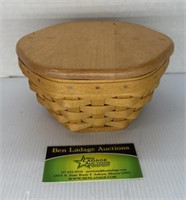 Hex Longaberger Basket w/ Wood bottom and lid