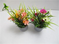 Lerman Décor Fake Flowers in Pots set of 2