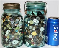2 Antique Jars of Vintage Buttons