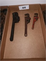 3 VARIOUS SIZE PIPE WRENCHES