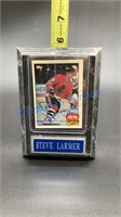STEVE LARMER SIGNED TOPPS CARD WITH PLAQUE