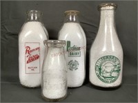 Assorted Clear Glass Milk Bottles