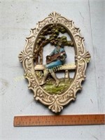 1967 Chicago Chalkware Victorian Wall Plaque