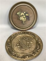 Two Decorative Bronze Hanging Platters