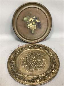 Two Decorative Bronze Hanging Platters