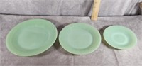 FIRE KING JADITE PLATES AND SAUCER