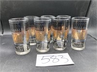 MCM Black and Gold Drinking Glasses