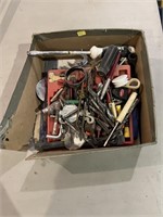 BOX OF MISC DRILL BITS AND MORE