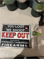 METAL SIGN YOU LOOT WE SHOOT WINCHESTER SMITH