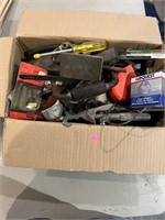 BOX OF MISC TOOLS AND MORE