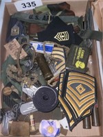 LOT ARMY PATCHES- DOG TAGS MISC.