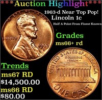 ***Auction Highlight*** 1963-d Lincoln Cent Near T