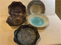 5 Decorative Glass Bowls