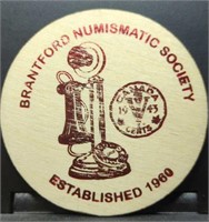 Brantford numismatic society wooden nickel