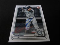 Julio Rodriguez signed baseball card COA