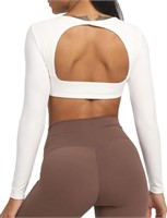 Medium size Aoxjox Long Sleeve Crop Tops for