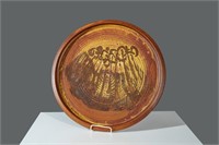 Val Cushing art pottery plate 18" diameter