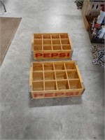 2 wooden pepsi crates