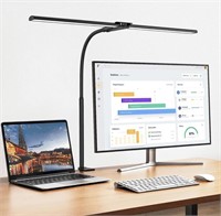 DOUBLE HEAD DESK LAMP WITH C CLAMP 32 IN WIDE