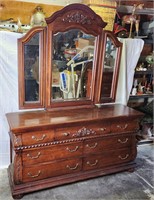Dresser with Mirror Top Middle Drawer needs work