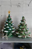 Pair Ceramic Christmas Trees