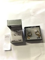 1 LOT (2) PAIR 10K GOLD EARRINGS (DISPLAY)