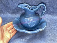 McCoy blue pitcher & bowl (smaller)