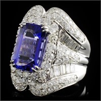 5.95ct Tanzanite & 3.40ct Diam Ring in 18K WG