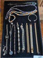 Box lot of jewelry, sterling & costume