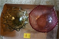 Pink & Green Glass Bowls