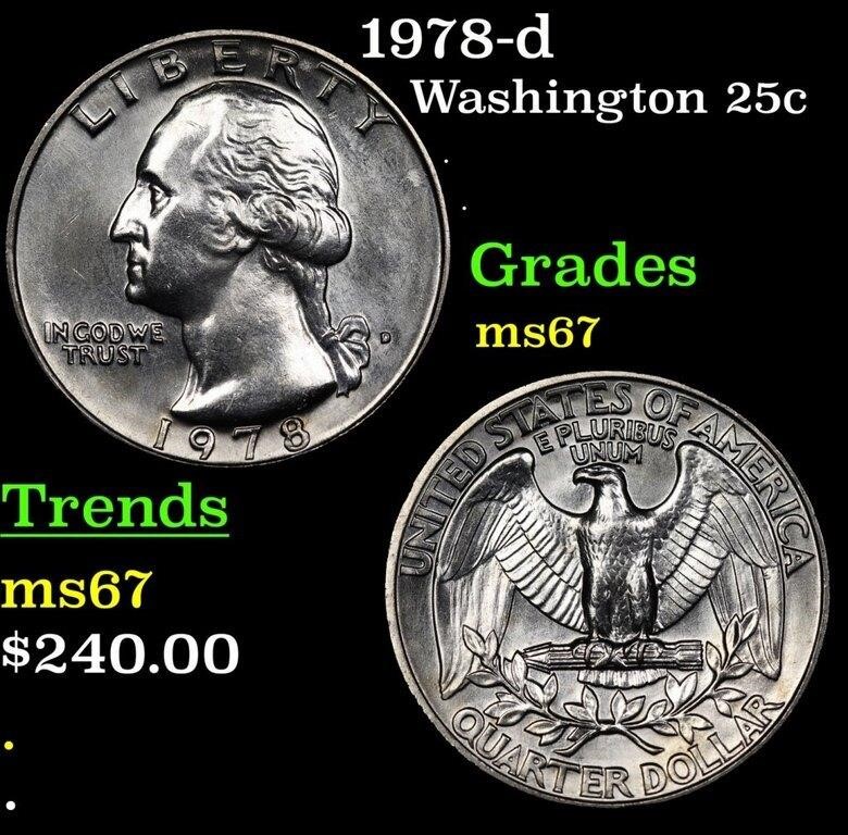 1978-d Washington Quarter 25c Grades GEM++ Unc