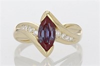 1.35 Ct Alexandrite Diamond Ring 10 Kt