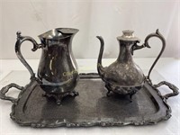 Silver plated Pitchers & Tray