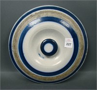 Vintage Mid Western Stoneware Blue & White Lid