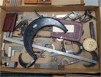 large lot of Lufkin and misc machinist tools, book
