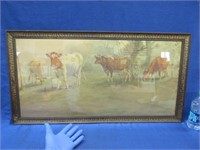 old 1909 milk cows painting by j. wesley little