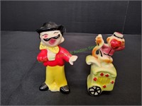 Vintage Ceramic Circus Salt & Pepper Shakers