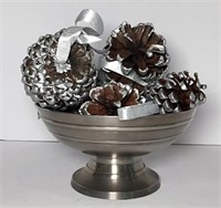 Pottery Barn Metal Centerpiece Bowl with