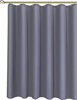 Long Fabric Shower Curtain Dark Grey Water