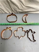 Large copper cookie cutters- set of 5