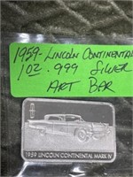 1959 LINCOLN CONTINENTAL 1 OZ SILVER BAR