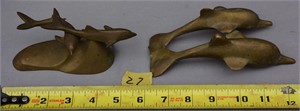 27P: (2) small brass dolphins, made in India