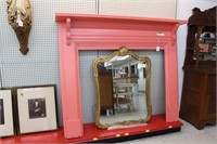 Extra Large Painted Antique Fireplace Mantel