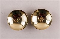 Pair of Chinese 24k Gold Plated Small Plates