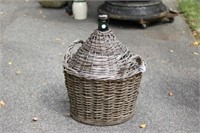 Glass Wine Jug with Wicker Cover